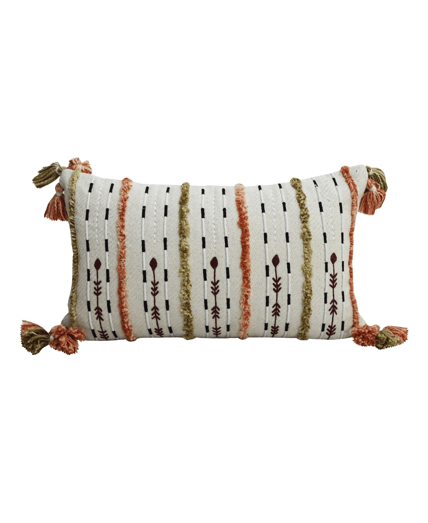 14"X 24" Handwoven Throw Pillow with Fringes - Mervyns