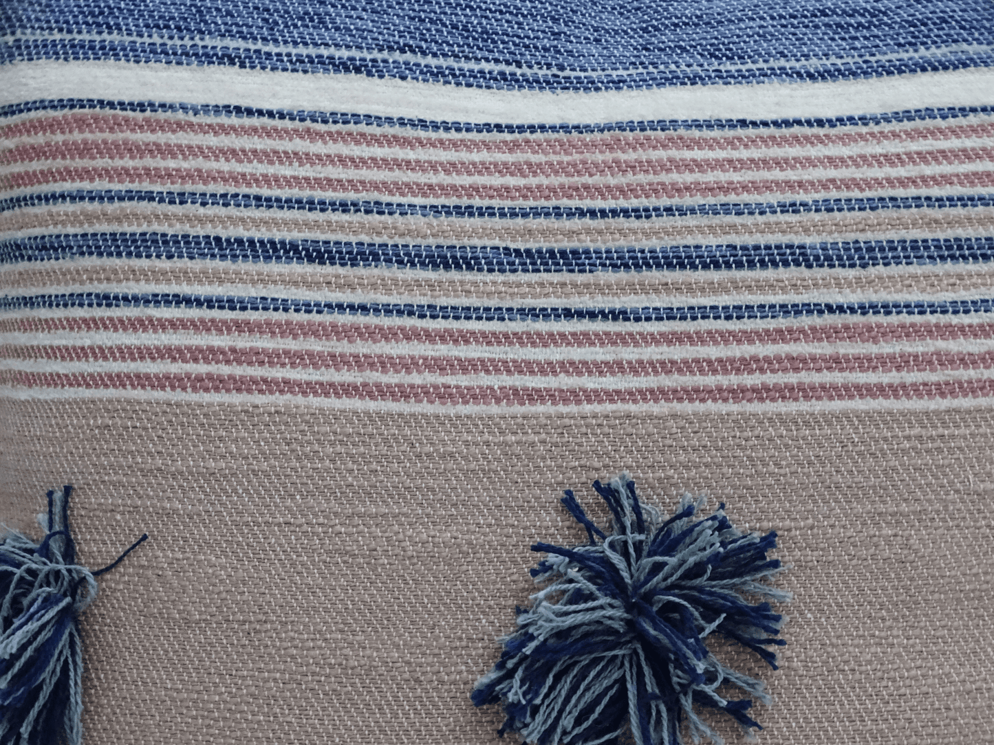 20" x 20" Throw Pillow with Tassels and Pom - Poms - Mervyns