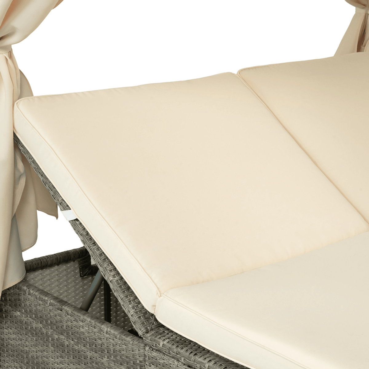 Adjustable Sun Bed with Curtain High Comfort Outdoor Lounger for Relaxation - Mervyns