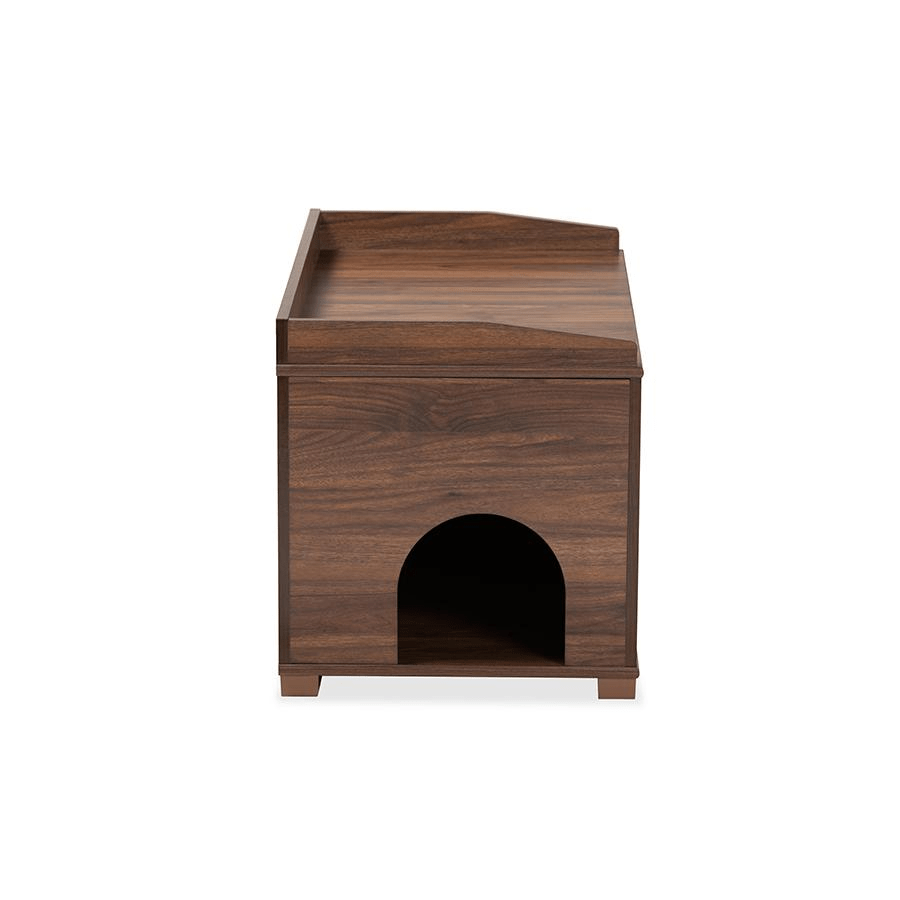 Baxton Studio Mariam Modern and Contemporary Walnut Brown Finished Wood Cat Litter Box Cover House - Mervyns