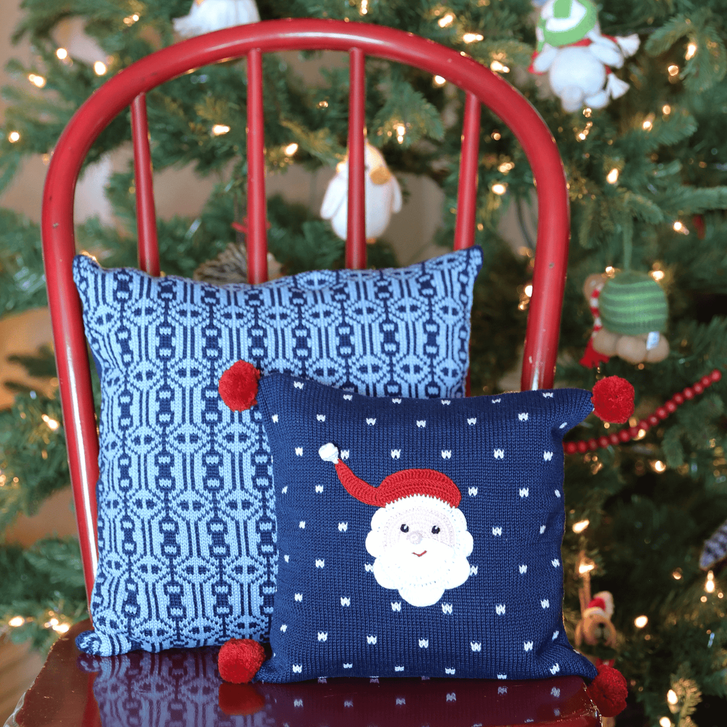 Blue Nordic Pattern Pillow, 14" - Mervyns