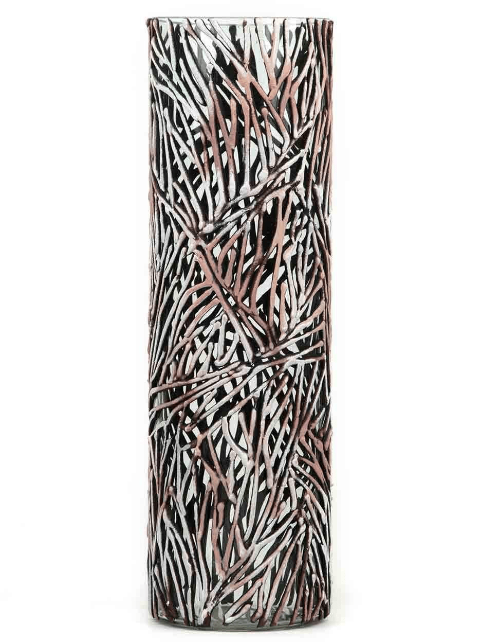 Brown branches decorated vase | Glass vase for flowers | Cylinder Vase | Interior Design | Home Decor | Large Floor Vase 16 inch - Mervyns