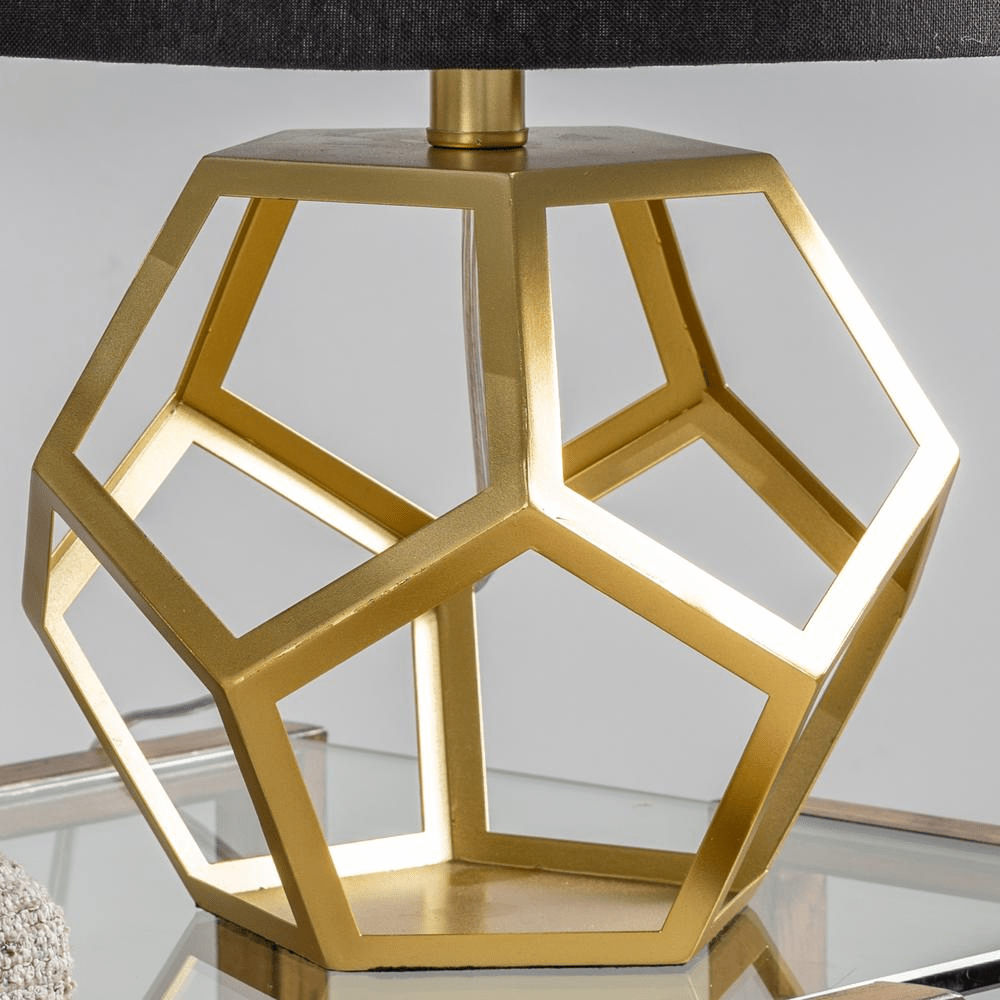 Cassandra Gold Metal Geo Lamp - Mervyns