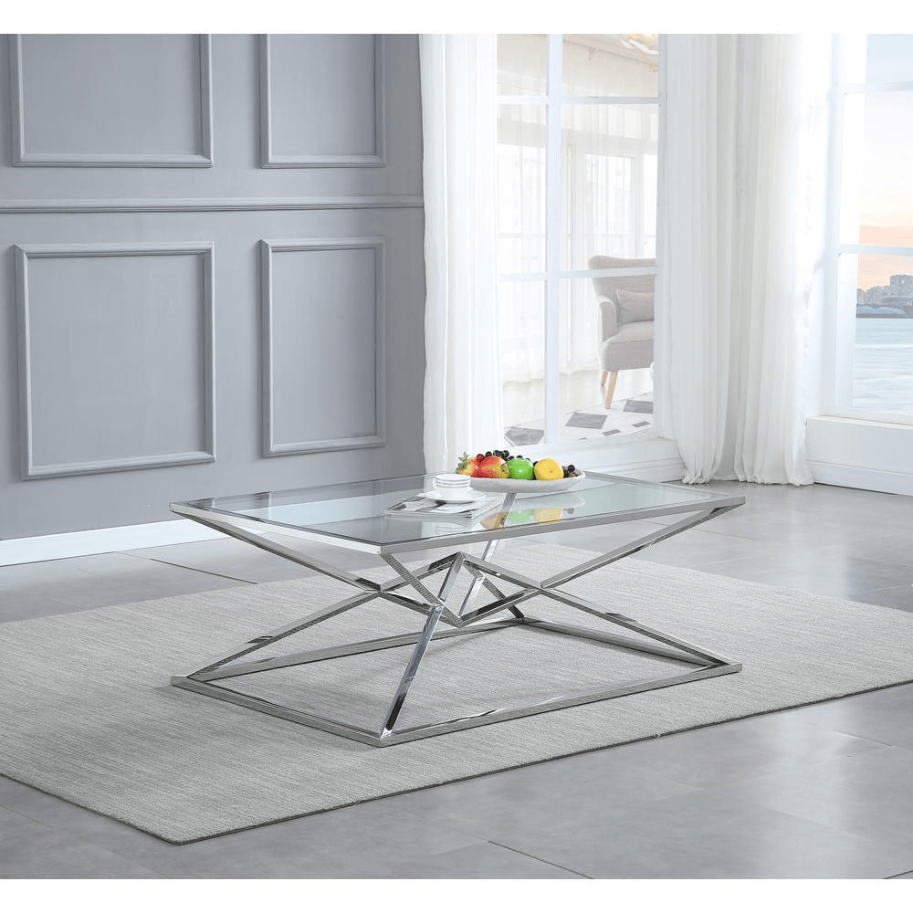 Emerson Silver Glass Coffee Table - Mervyns