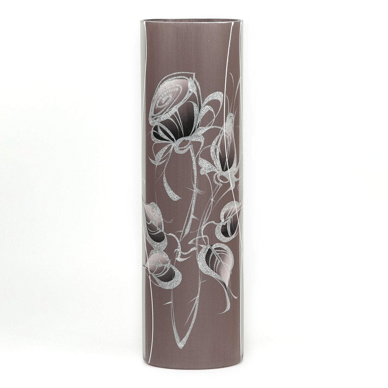 Handmade decorated vase | Glass vase for flowers | Cylinder Vase | Interior Design | Home Decor | Large Floor Vase 16 inch - Mervyns