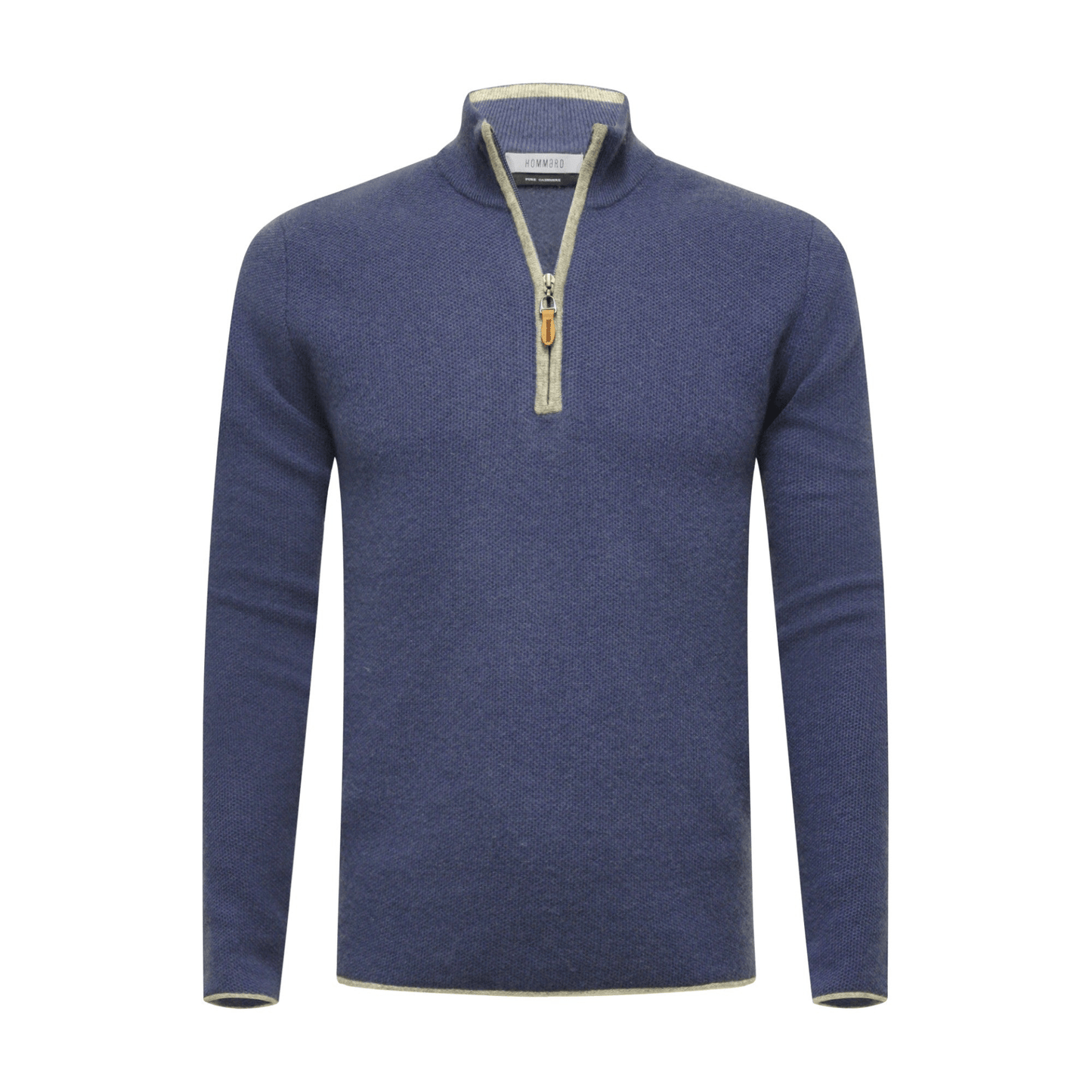 Jeans Grey Cashmere Zip Neck Sweater Verbier in pique stitch - Mervyns
