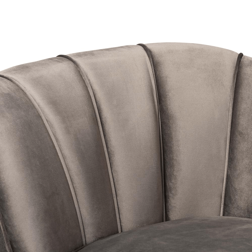 Kailyn Glam and Luxe Grey Velvet Fabric Upholstered and Gold Finished Sofa - Mervyns