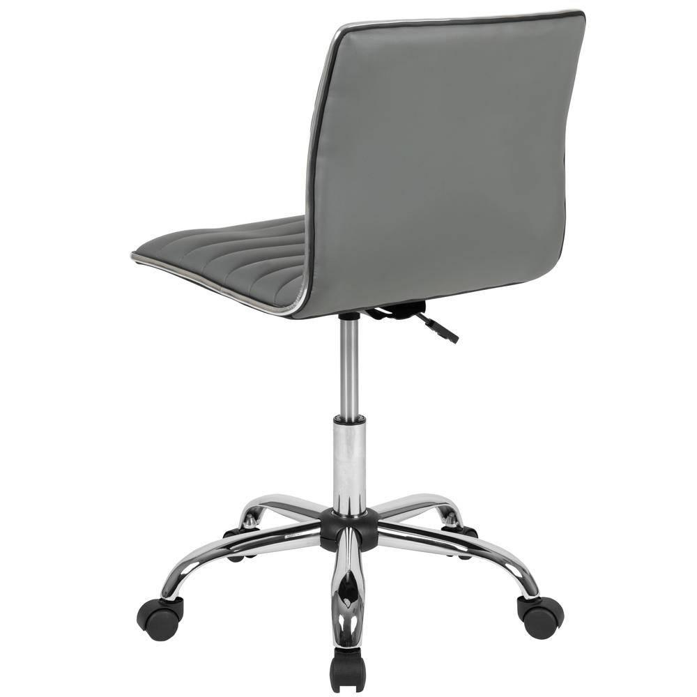 Low Back Designer Armless Light Gray Ribbed Swivel Task Office Chair - Mervyns