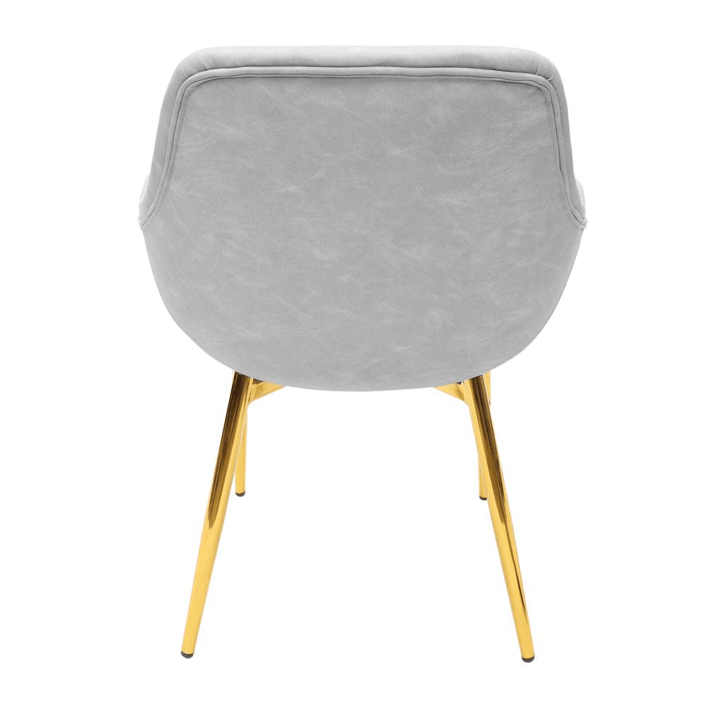 Markley Modern Leather Dining Arm Chair With Gold Metal Legs Set of 4 - Mervyns
