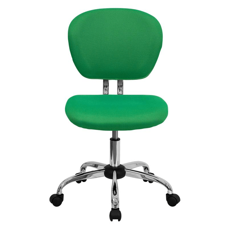 Mid - Back Bright Green Mesh Padded Swivel Task Office Chair with Chrome Base - Mervyns