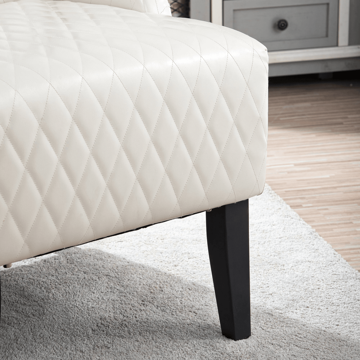 Modern High-Back Wingback Accent Chair with Soft Padding and Wooden Legs - Mervyns