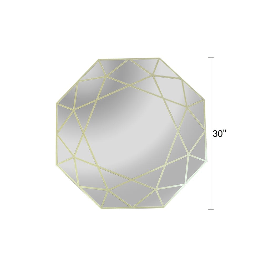 Octagon Golden Finish Wall Mirror - 30" Tall - Mervyns