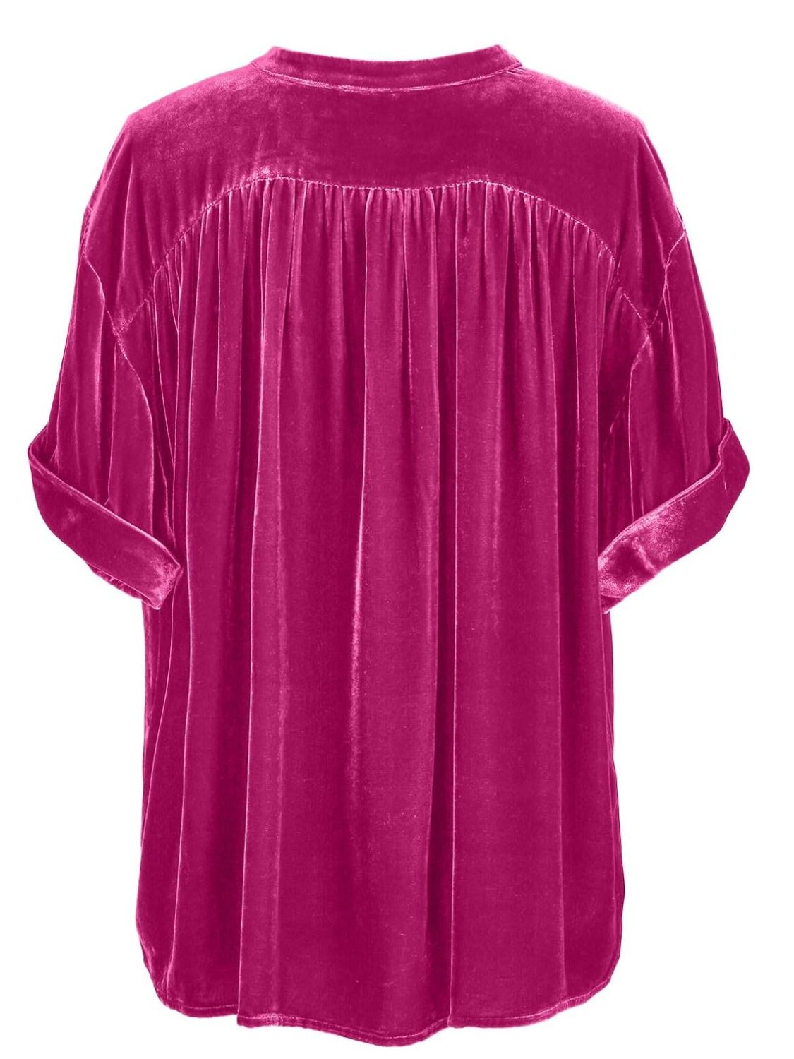 Ruched Round Neck Short Sleeve Shirt - Mervyns
