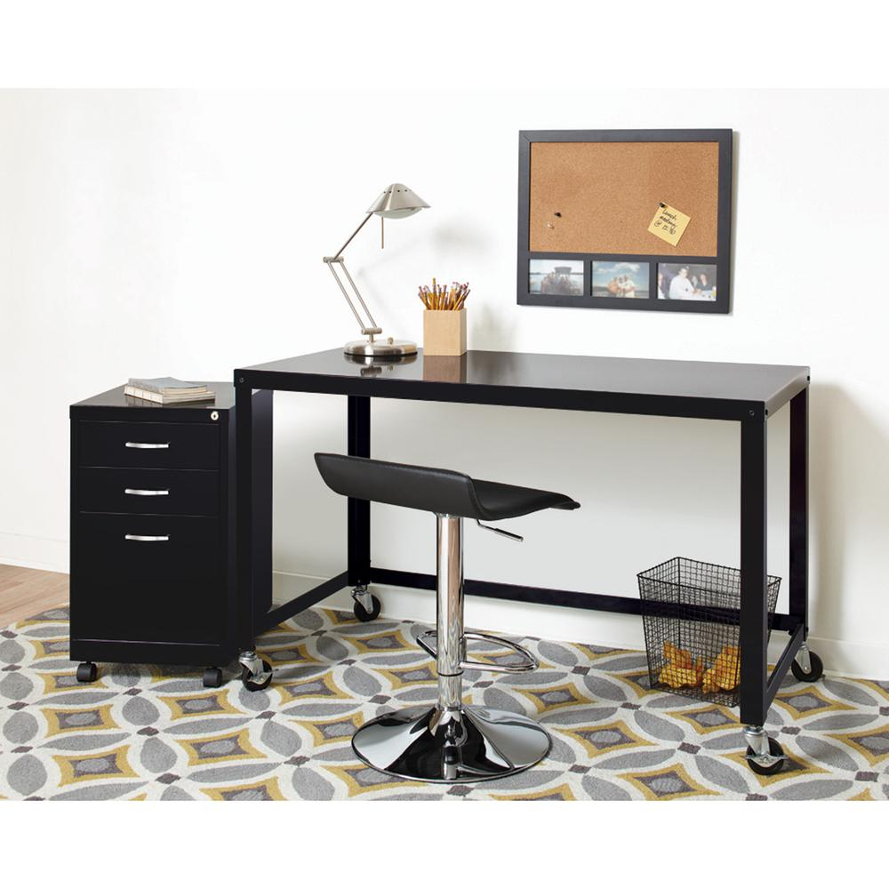 Lorell Personal Mobile Desk - Rectangle Top - 48" Table Top Width x 23" Table Top Depth - 29.50" Height - Assembly Required - Black