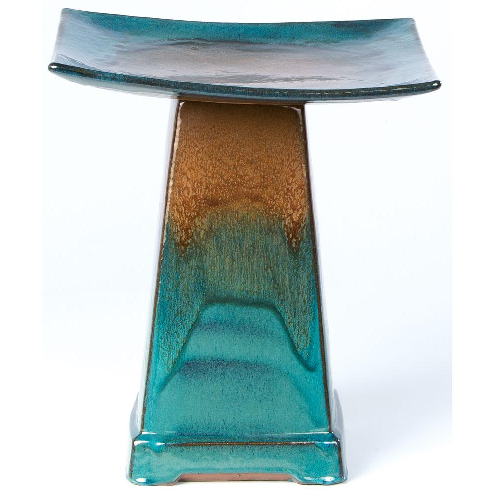 Large Zen Birdbath - Aqua
