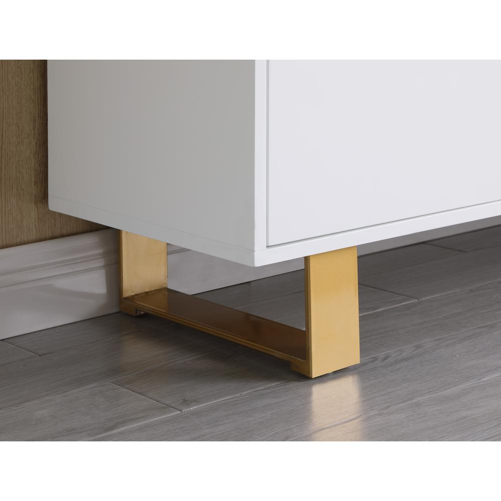 Tyrion White Lacquer Sideboard with Gold Accents