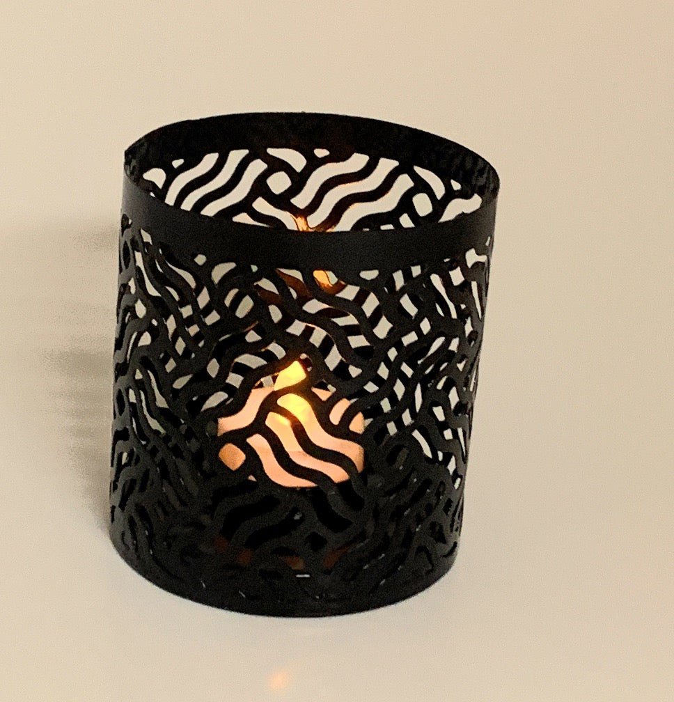 Votive Candle Holders - Set of 2 - Black