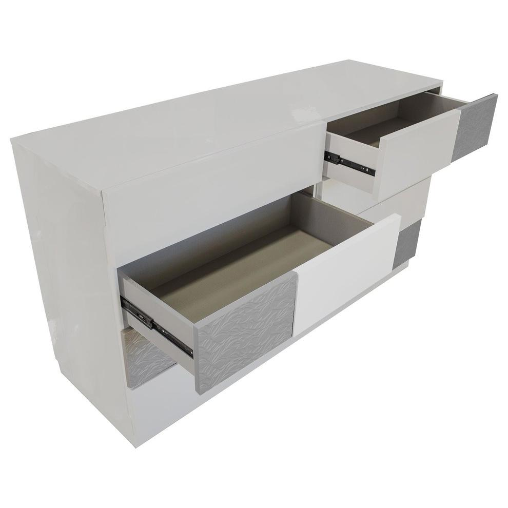 Naple Modern Dresser in Gray/Silver