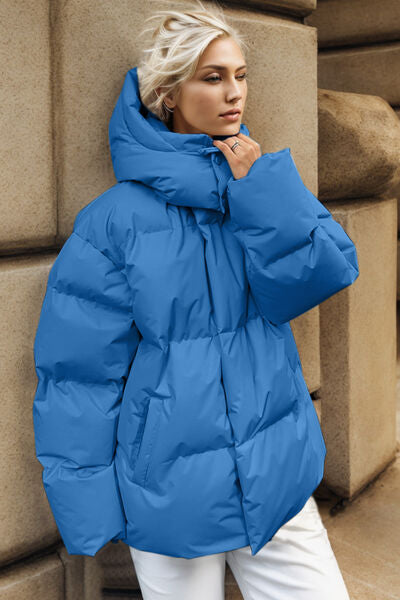 Pocketed Zip Up Hooded Puffer Jacket - Mervyns