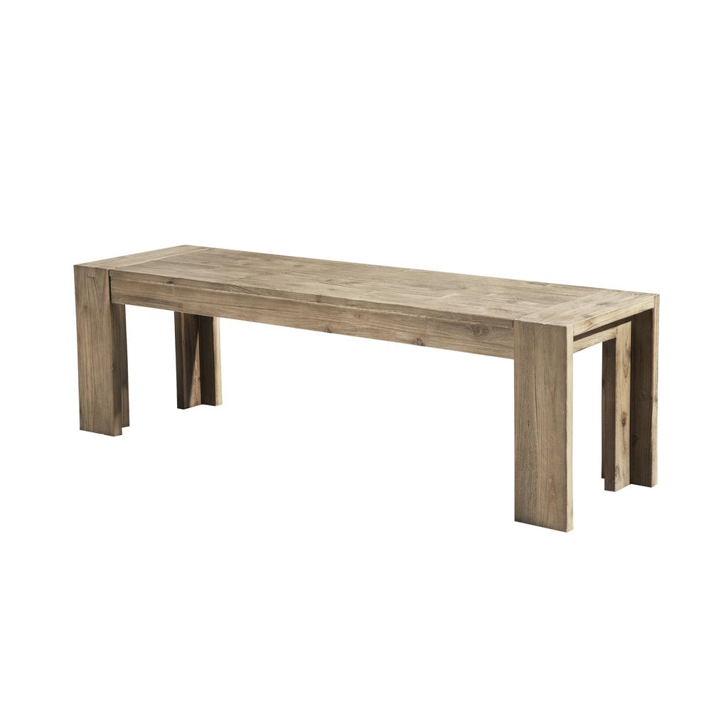 Seashore Dining Bench, Antique Natural