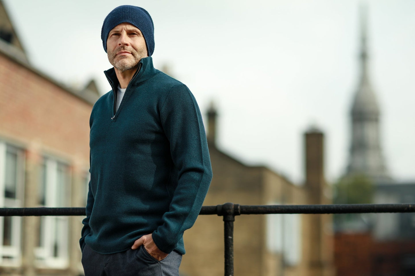 Cashmere fully Lined Golf Sweater half zip Orion - Mervyns