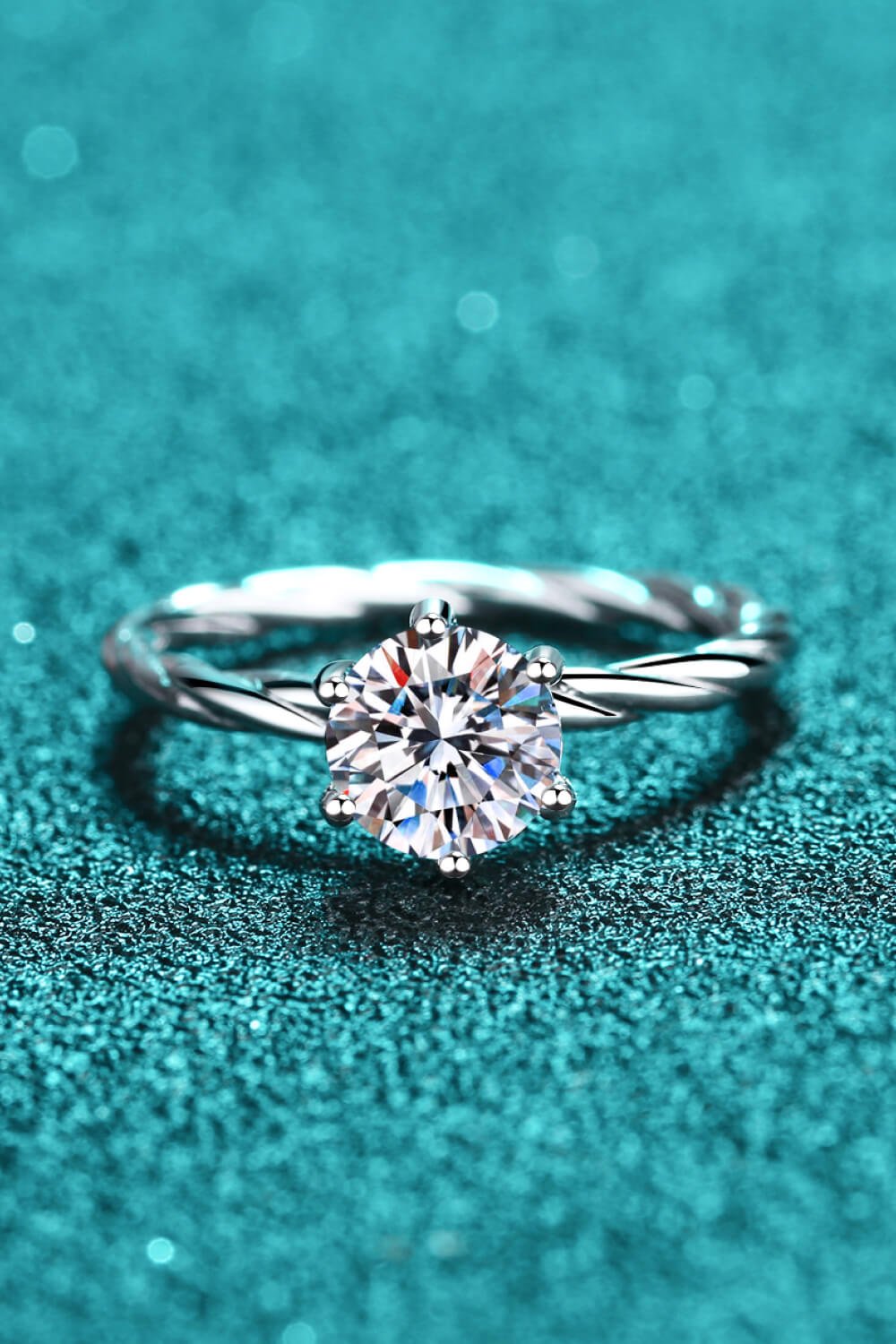 1 Carat Moissanite 6 - Prong Twisted Ring - Mervyns