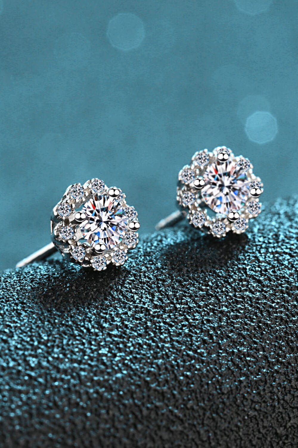 1 Carat Moissanite Floral - Shaped Stud Earrings - Mervyns