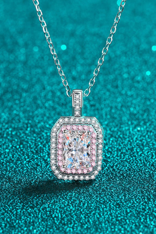 1 Carat Moissanite Geometric Pendant Chain Necklace - Mervyns