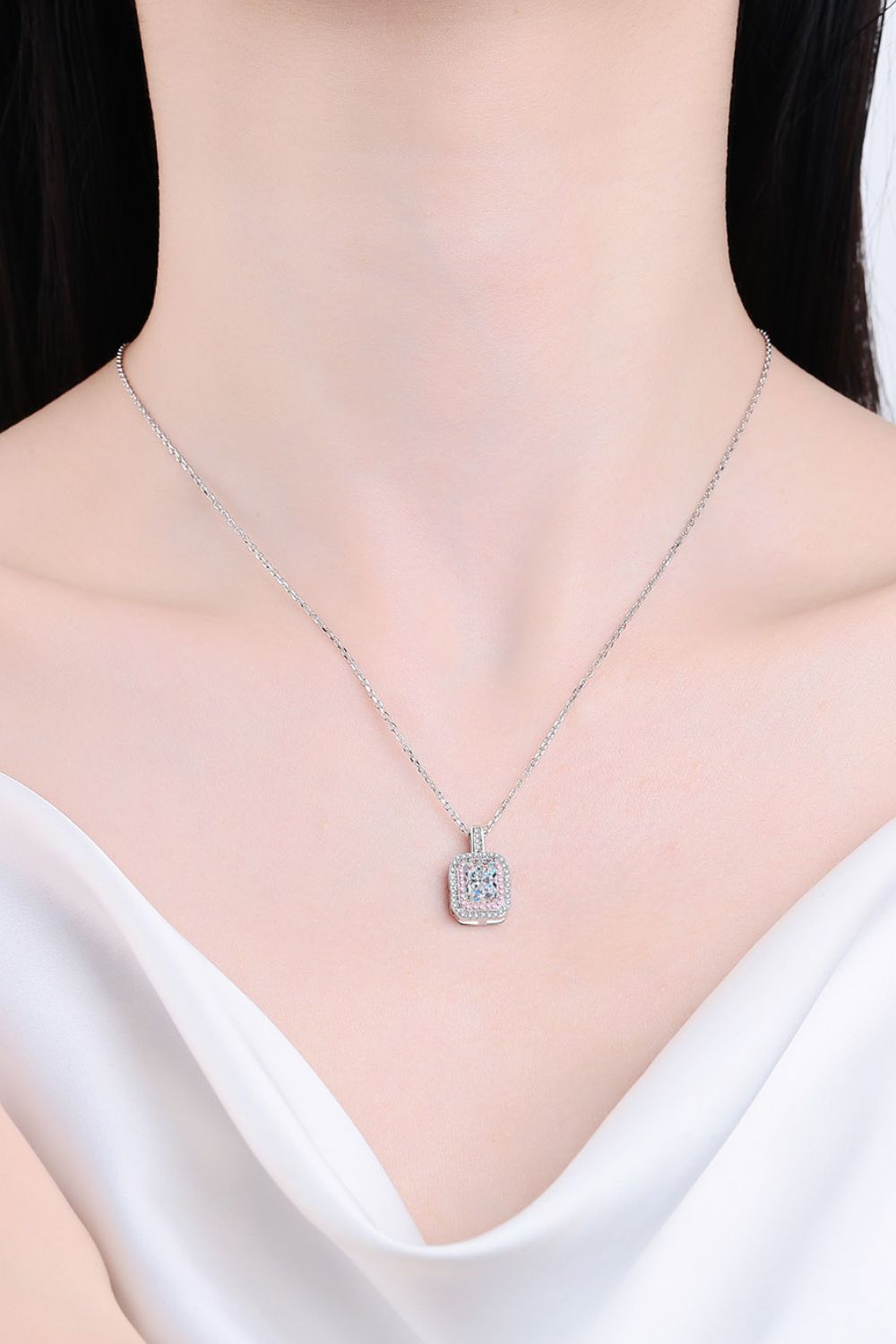 1 Carat Moissanite Geometric Pendant Chain Necklace - Mervyns