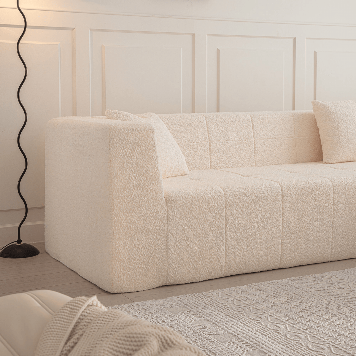 105.5" Modular L-Shaped Sectional Floor Couch, Deep Seat Tufted Comfy Sofa set with Chaise for Living Room - Mervyns