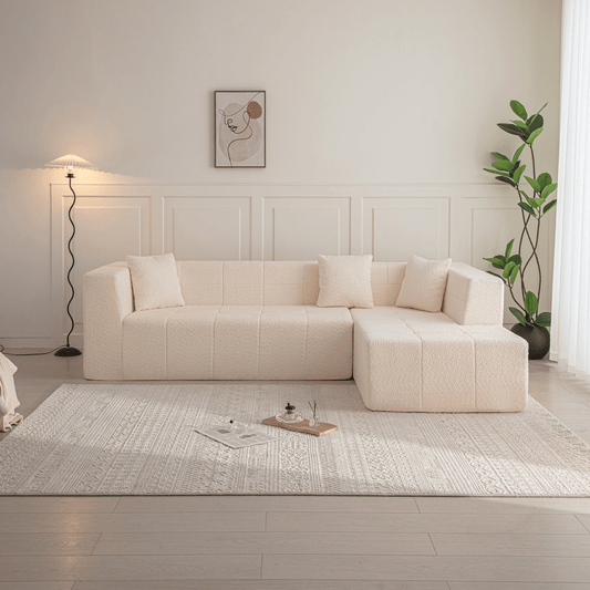 105.5" Modular L-Shaped Sectional Floor Couch, Deep Seat Tufted Comfy Sofa set with Chaise for Living Room - Mervyns