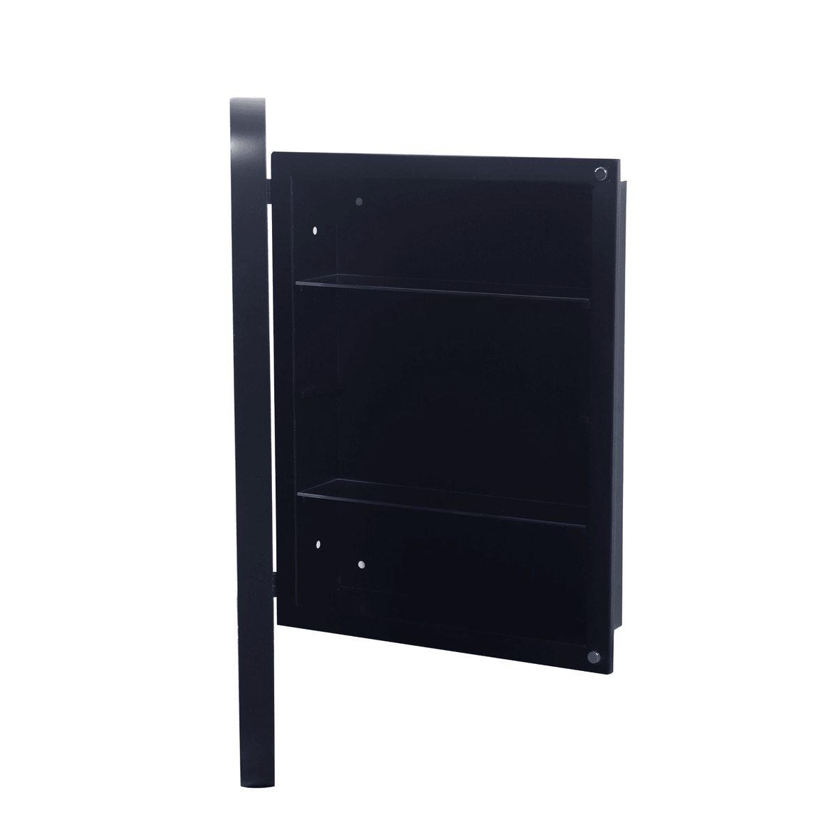 16x24 Inch Recessed Black Metal Framed Medicine Cabinet with Mirror and Adjustable Shelves Black Wall Mirror with Storage for Bathroom - Mervyns
