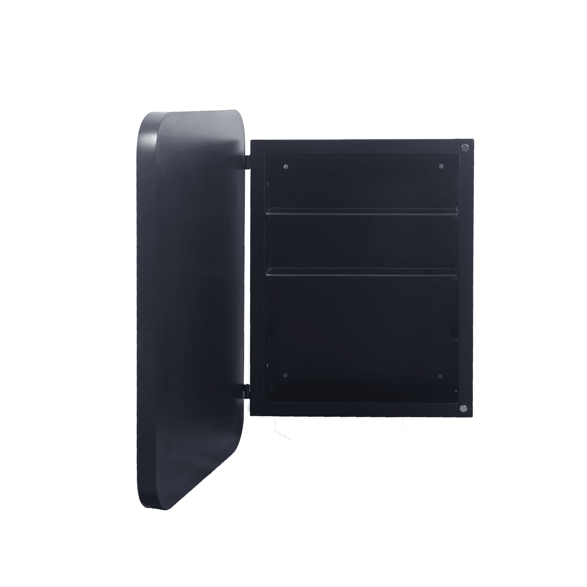16x24 Inch Recessed Black Metal Framed Medicine Cabinet with Mirror and Adjustable Shelves Black Wall Mirror with Storage for Bathroom - Mervyns