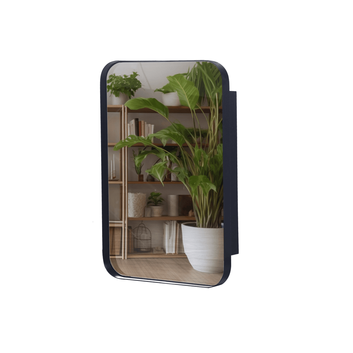16x24 Inch Recessed Black Metal Framed Medicine Cabinet with Mirror and Adjustable Shelves Black Wall Mirror with Storage for Bathroom - Mervyns
