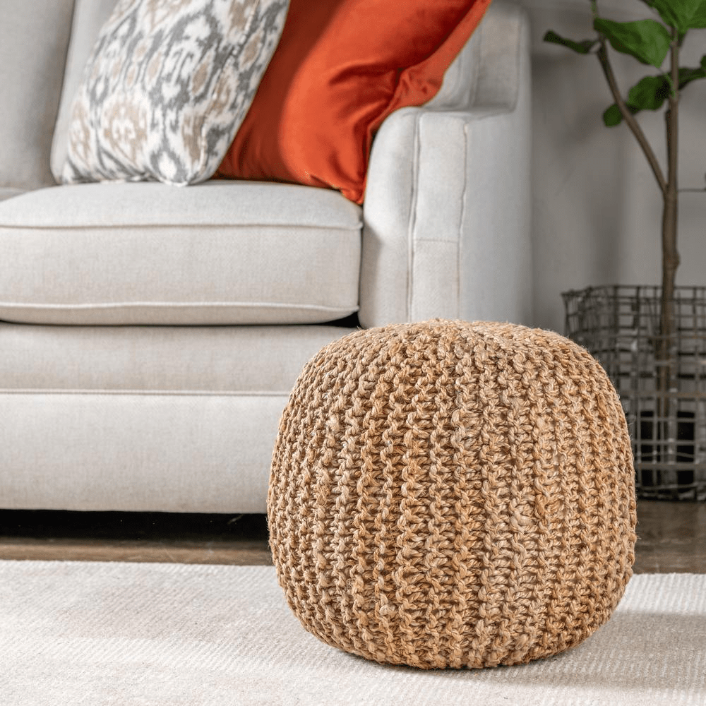 18*18*18" Jute Handmade Pouf - Mervyns