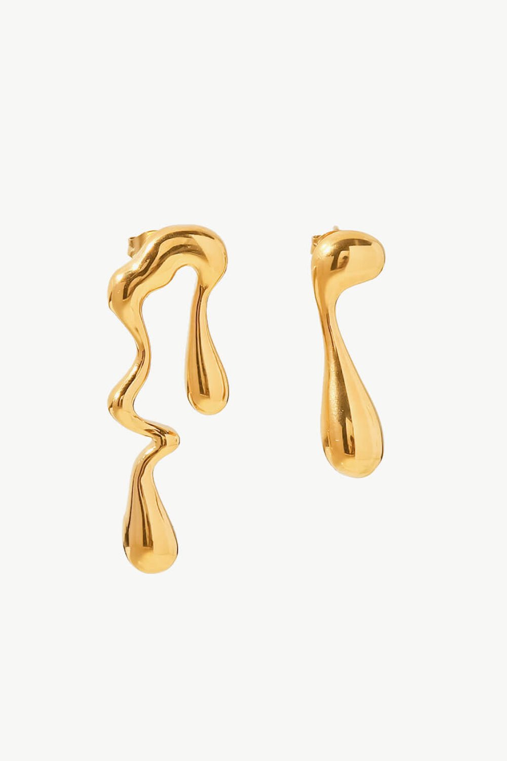 18K Gold Plated Geometric Mismatched Earrings - Mervyns