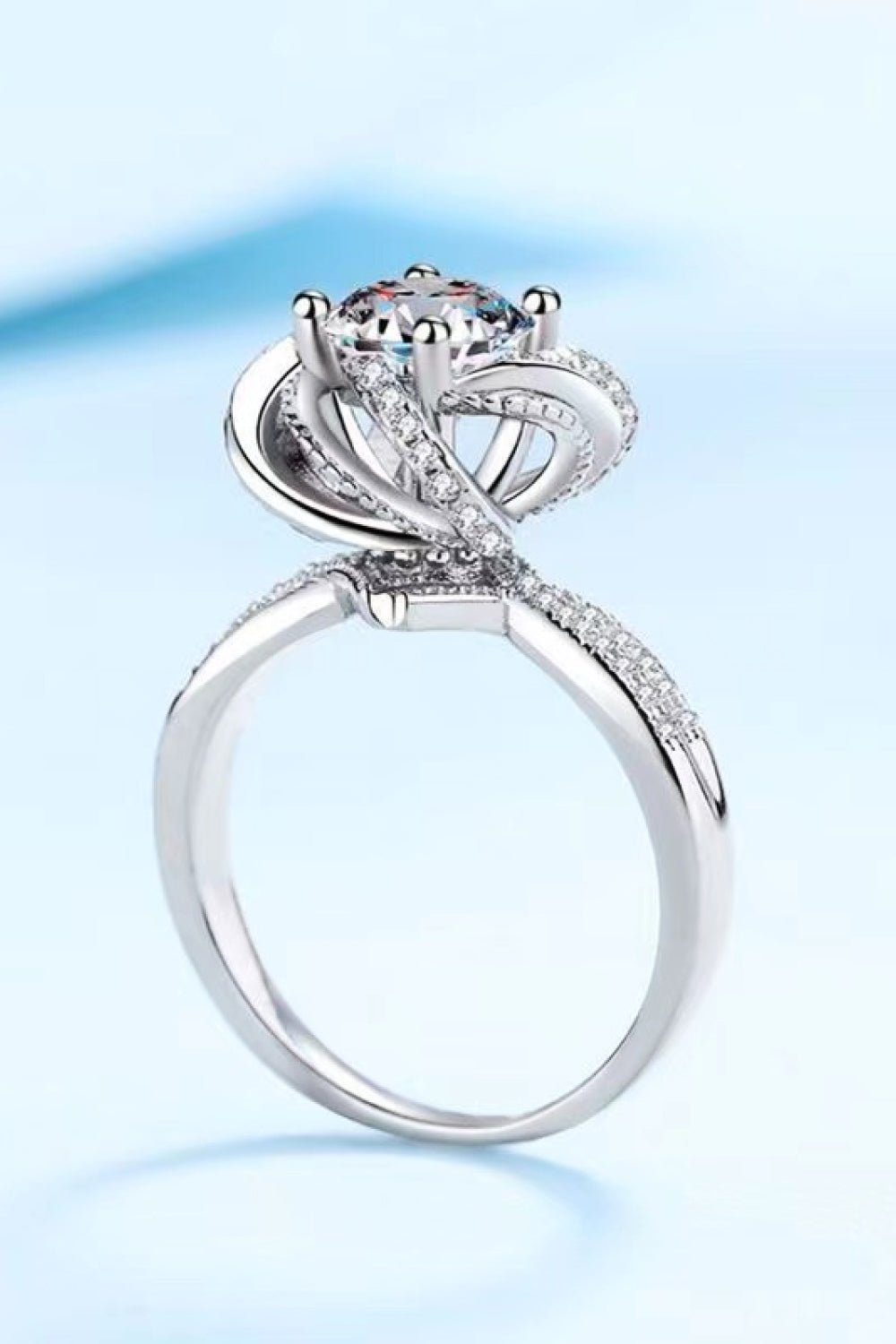 2 Carat Moissanite Floral Platinum - Plated Ring - Mervyns