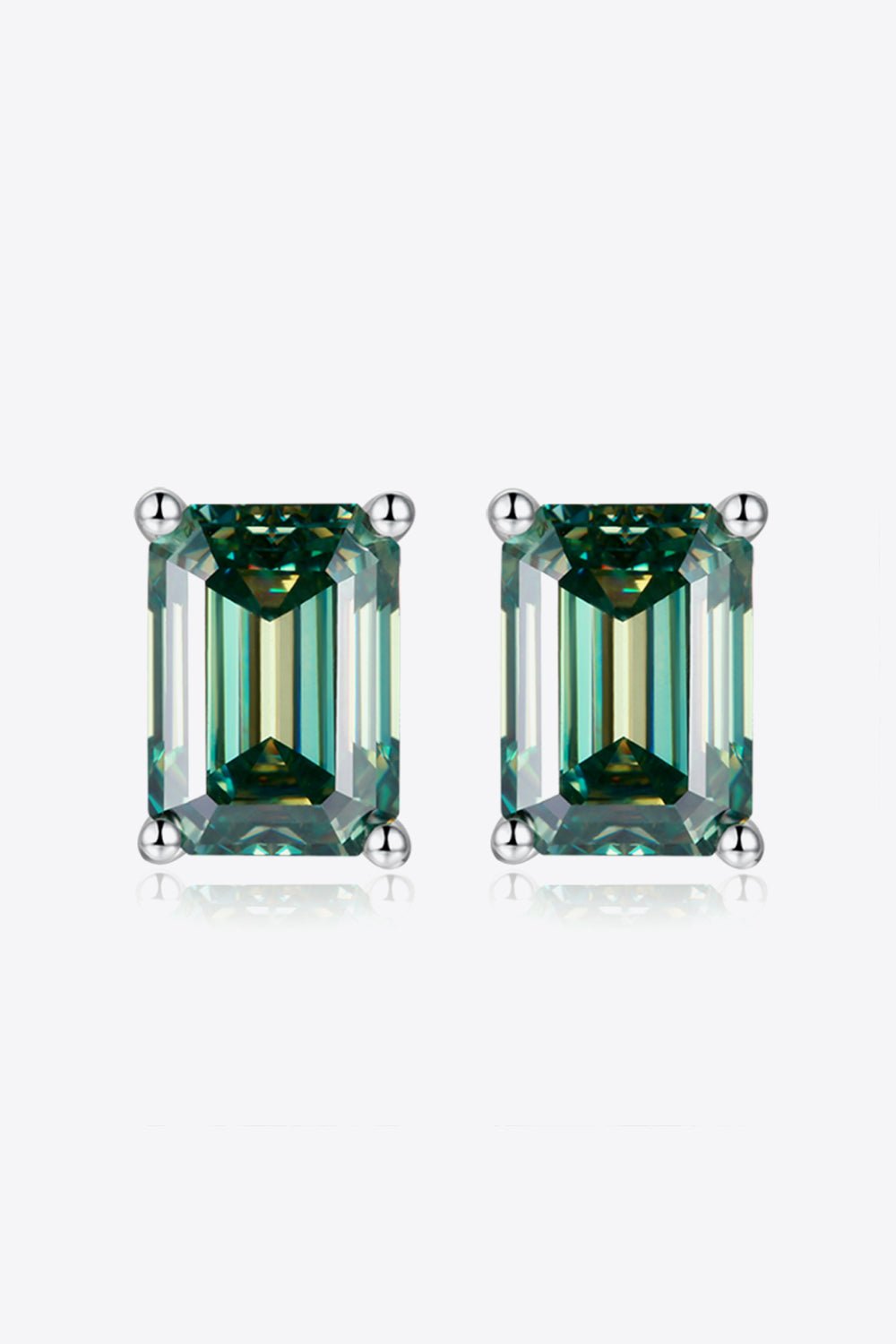 2 Carat Moissanite Stud Earrings in Green - Mervyns