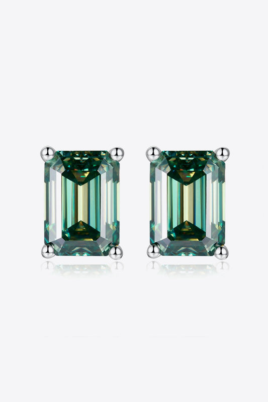 2 Carat Moissanite Stud Earrings in Green - Mervyns