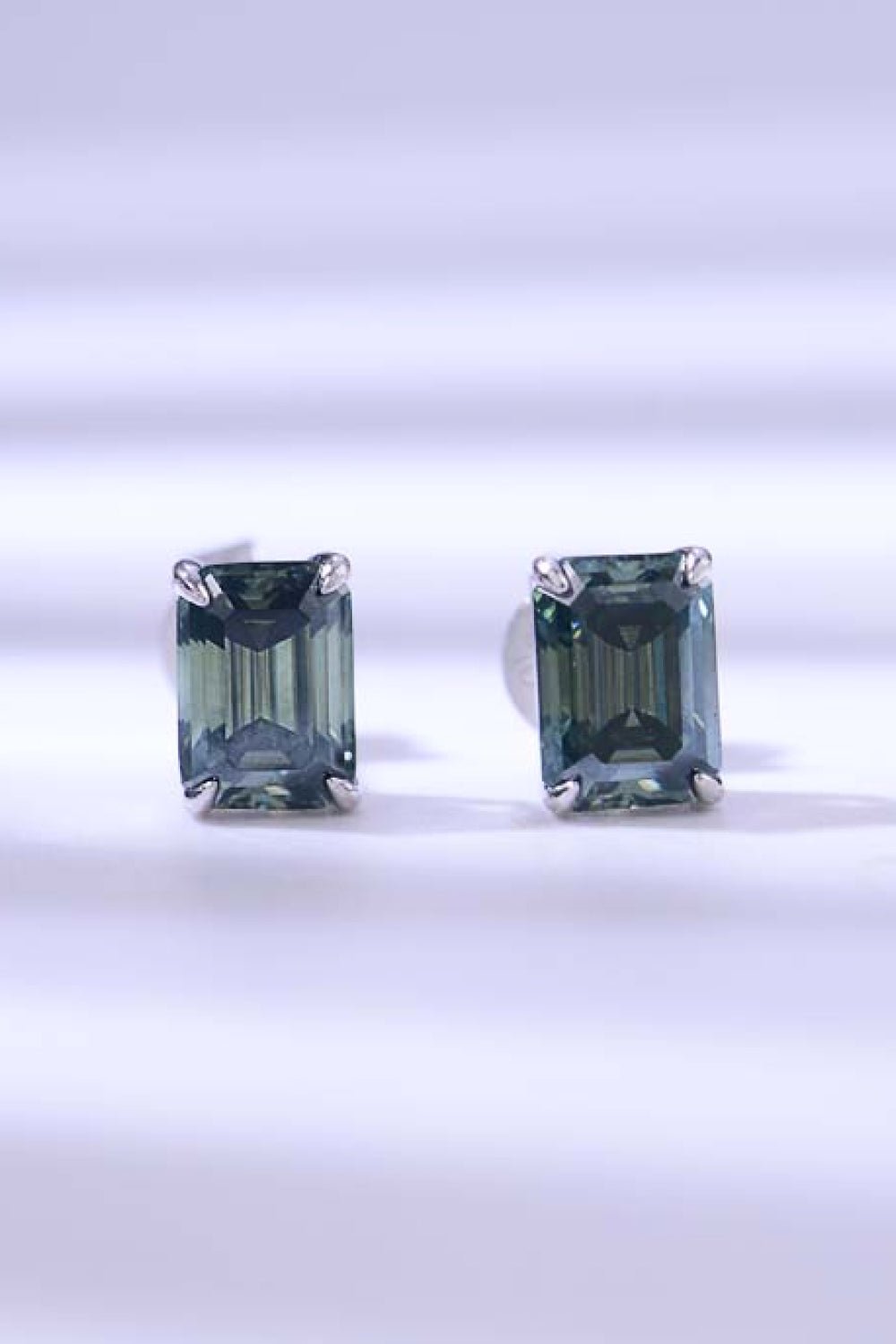 2 Carat Moissanite Stud Earrings in Green - Mervyns