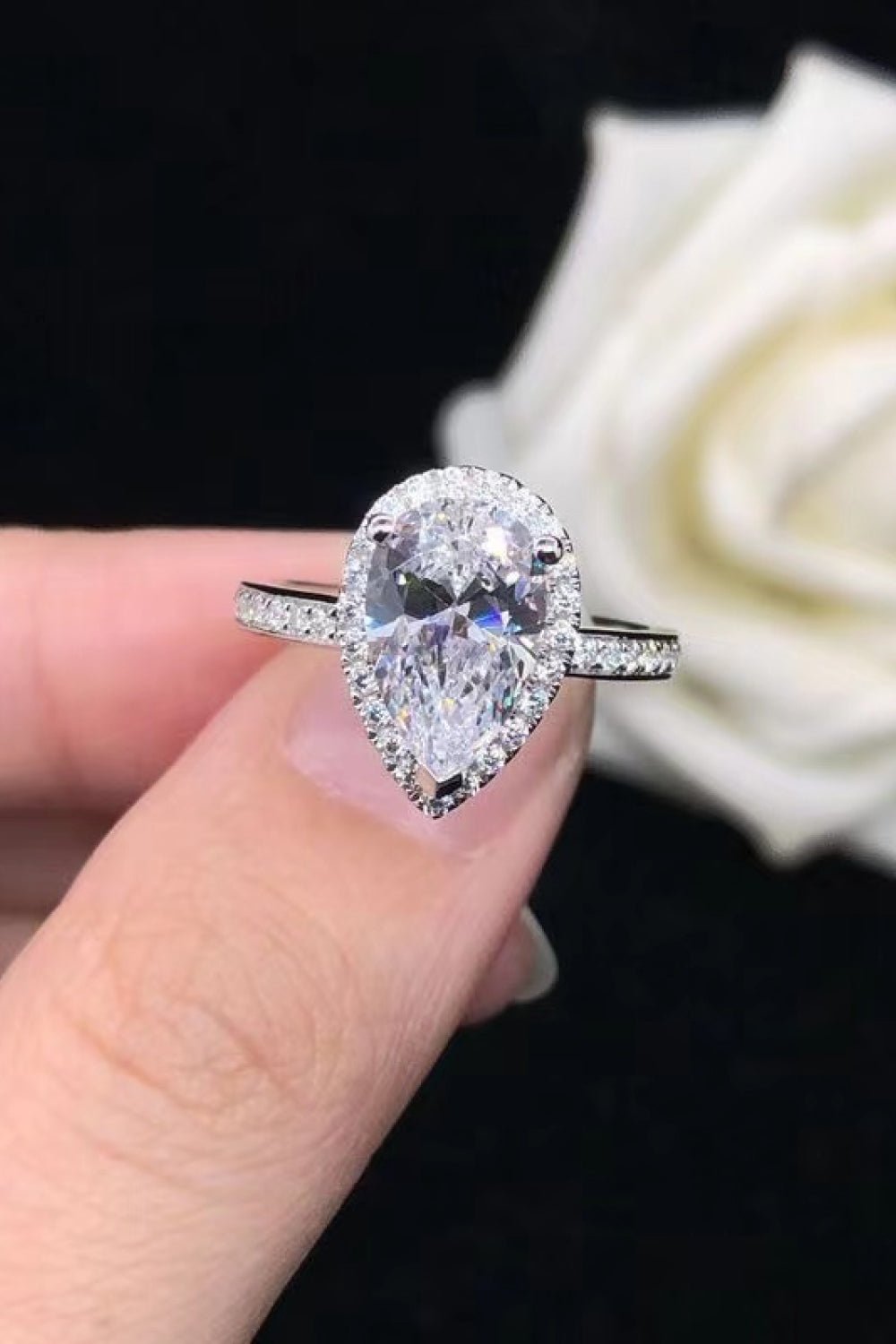 2 Carat Moissanite Teardrop Cluster Ring - Mervyns