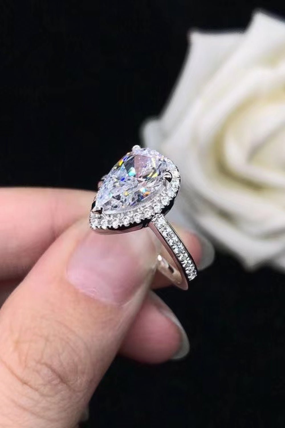 2 Carat Moissanite Teardrop Cluster Ring - Mervyns