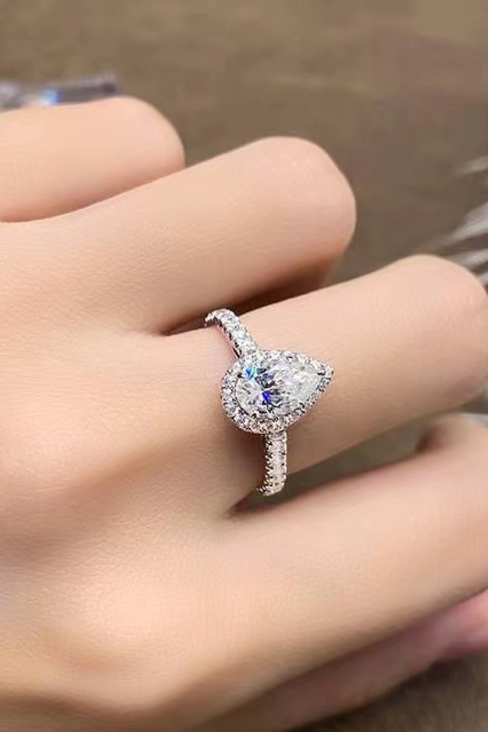 2 Carat Moissanite Teardrop Cluster Ring - Mervyns