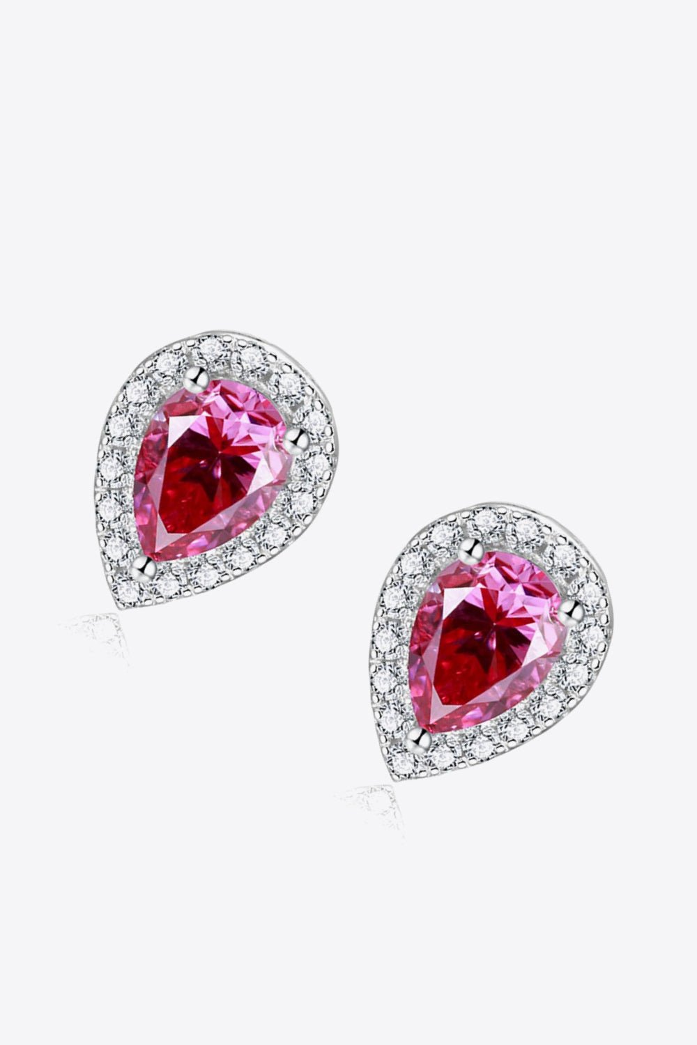 2 Carat Moissanite Teardrop Stud Earrings in Rose - Mervyns