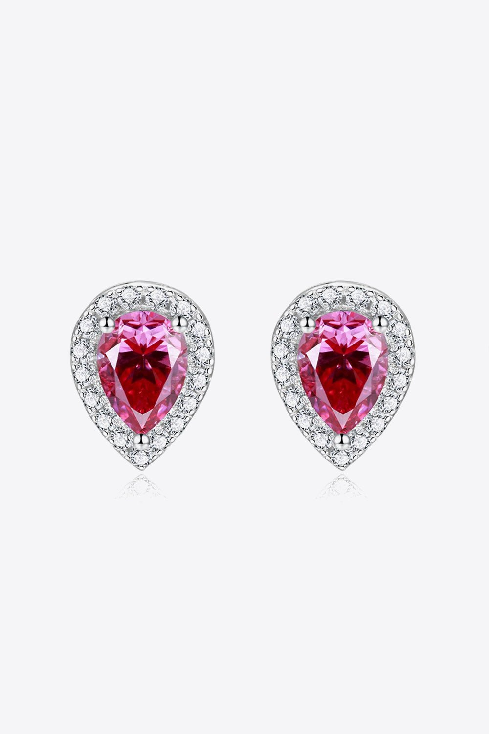 2 Carat Moissanite Teardrop Stud Earrings in Rose - Mervyns