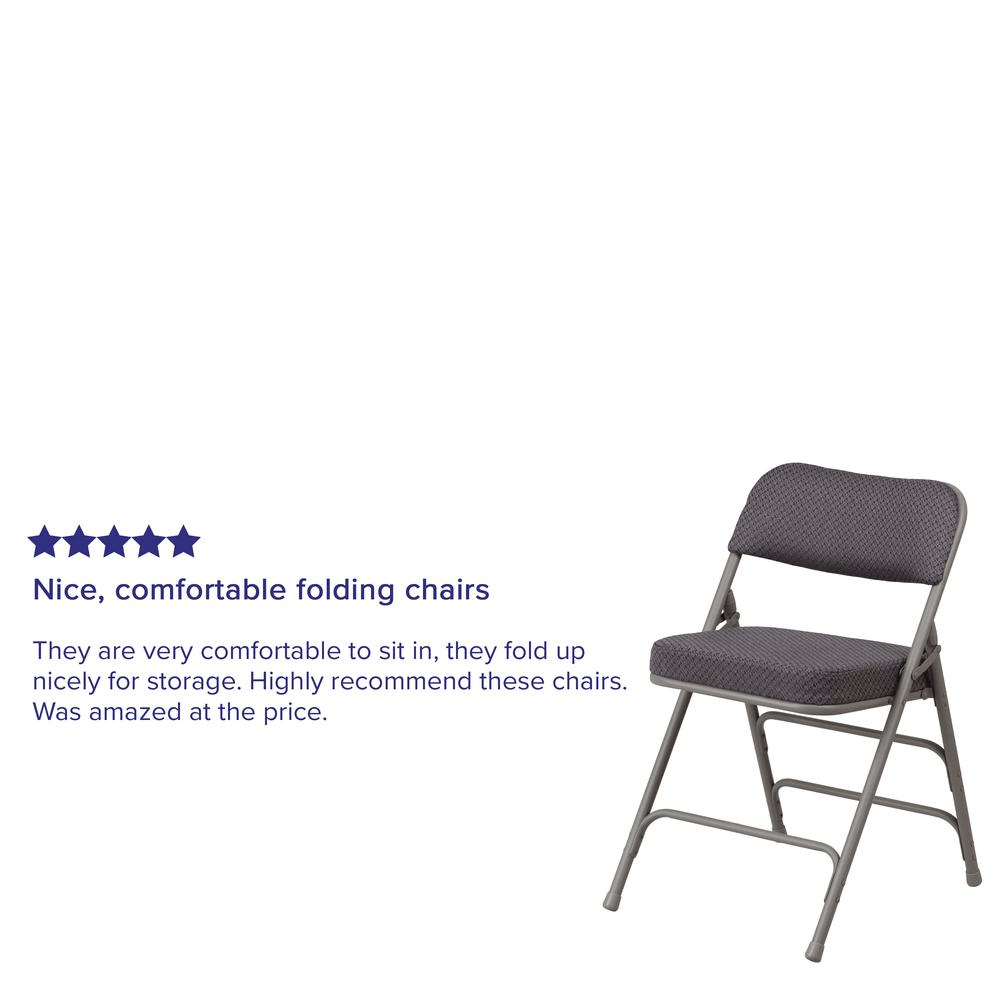 2 Pk. HERCULES Series Premium Curved Triple Braced & Double Hinged Gray Fabric Metal Folding Chair - Mervyns