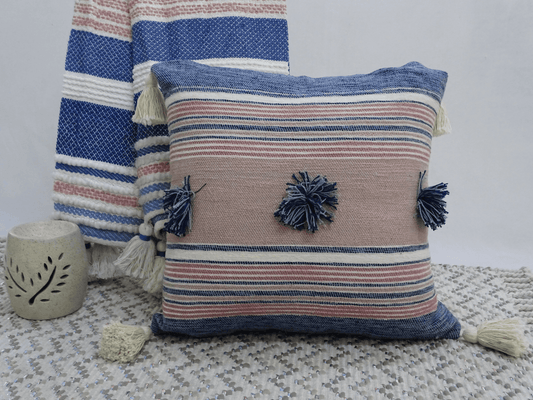 20" x 20" Throw Pillow with Tassels and Pom - Poms - Mervyns