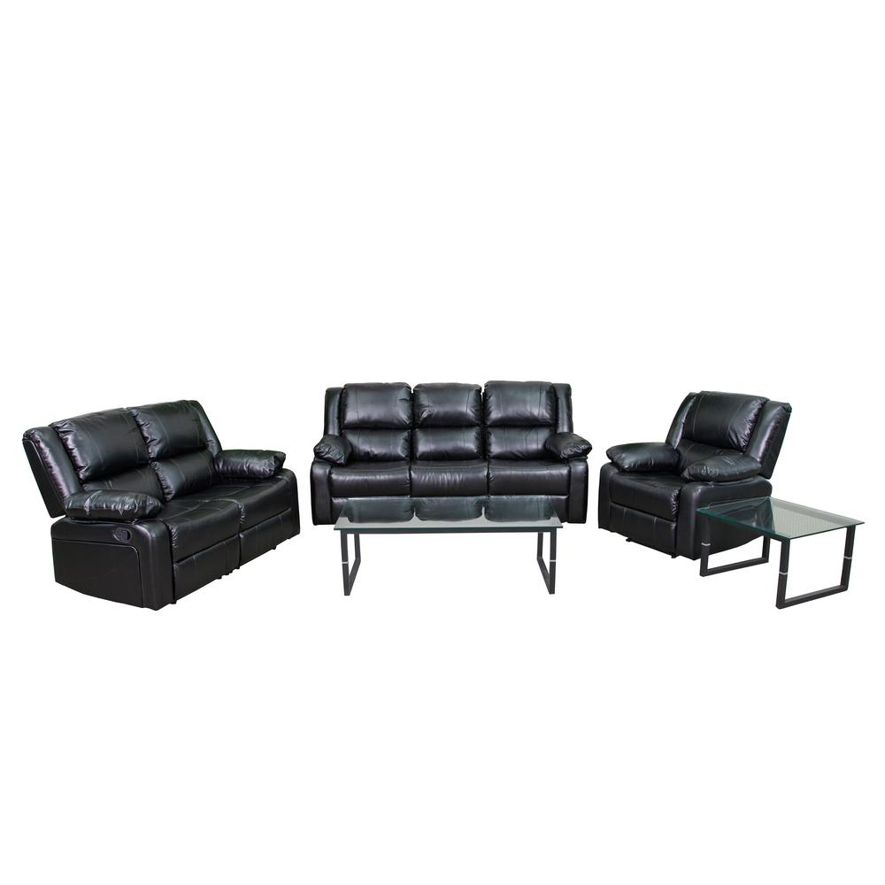 Harmony Series Black LeatherSoft Reclining Sofa Set