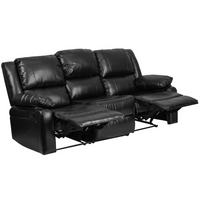 Thumbnail for Harmony Series Black LeatherSoft Sofa with Two Built-In Recliners