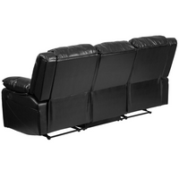 Thumbnail for Harmony Series Black LeatherSoft Sofa with Two Built-In Recliners